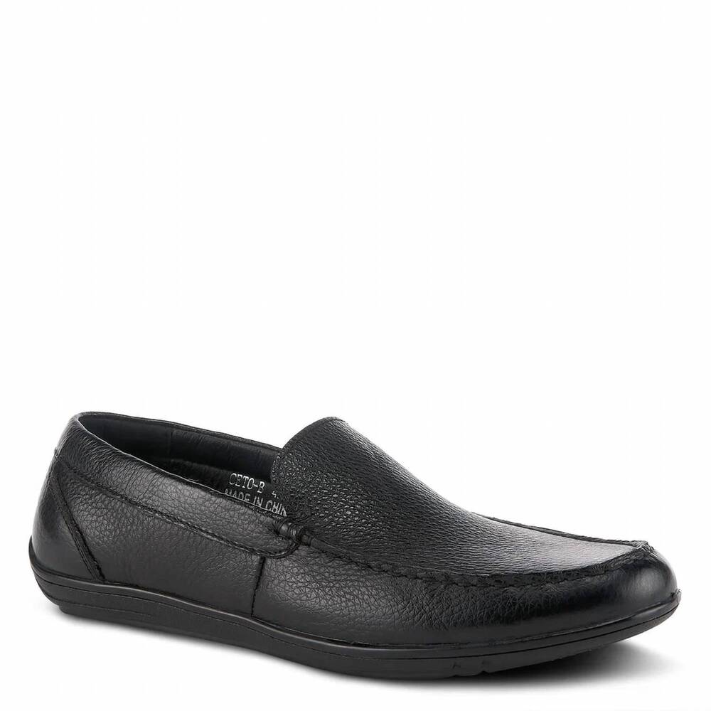 NEW SPRING STEP SHOES men's ceto-b plain driving mocassin in black